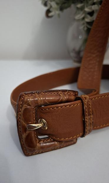 citrin narukvica: BALLY kožna torba preko ramena – smeđa - Materijal: mekana prirodna — 2