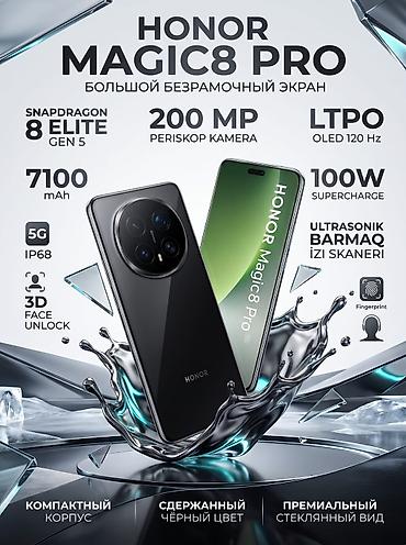 magic 4 pro: Honor Magic 8 Pro, 512 GB, rəng - Qara, Face ID — 1