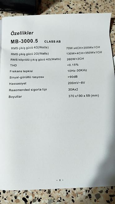 marshall major v: MoBass MB-3000.5 5 kanaldir ideal vəziyyətdədir hec bir problemi — 7