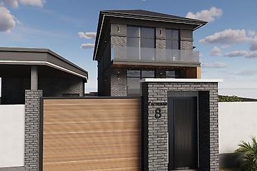 Фасадные работы: Современный двухэтажный дом в стиле неоклассика/минимализм — — 6