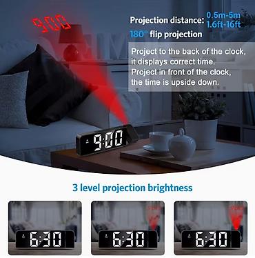 Часы для дома: Проекционные настольные часы-будильник с большим LED-дисплеем - Три — 7
