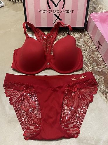 Личные вещи: Victoria’s Secret qadın daxili geyim dəsti - Rəng: canlı qırmızı - — 2
