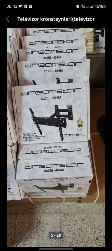 Kronşteynlər: Televizor üçün universal divar kronşteyni, 42-90düyməyə qədər — 8