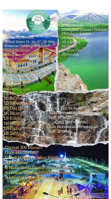 Turizm: Kövsər Travel MMC Şirkəti Sizləri 15-16-17-18 May Əyləncəli Naxçıvan