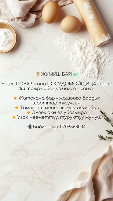 повар с проживанием: Ашпоздор