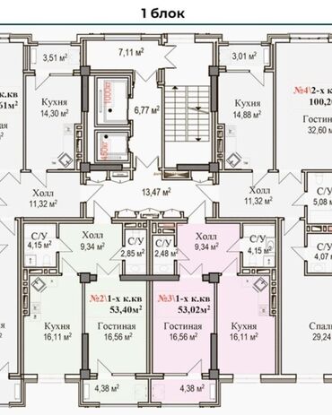 Продажа квартир: 2 комнаты, 100 м², Элитка, 5 этаж, ПСО (под самоотделку)