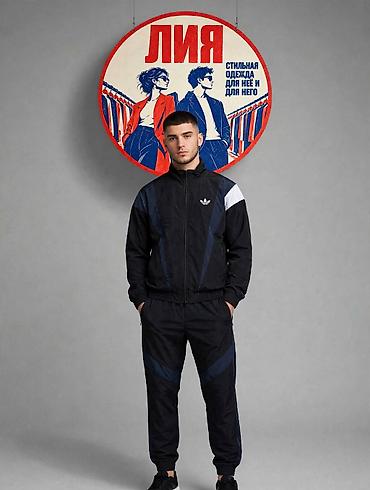 Спортивные костюмы: Мужской спортивный костюм, M, L, XL, Adidas, Новый, цвет - Черный, Платная доставка — 1