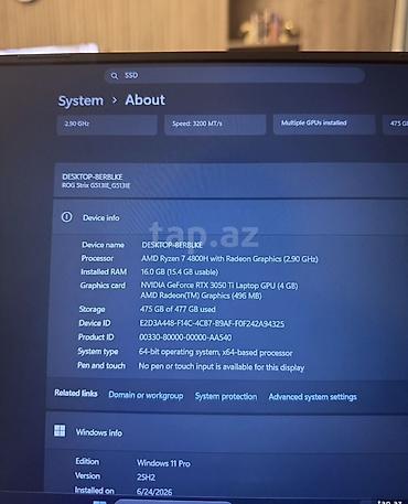 asus baki: ASUS ROG Strix G (G513) oyun noutbuku - Ekran: 15.6" Full HD, 144 Hz — 3