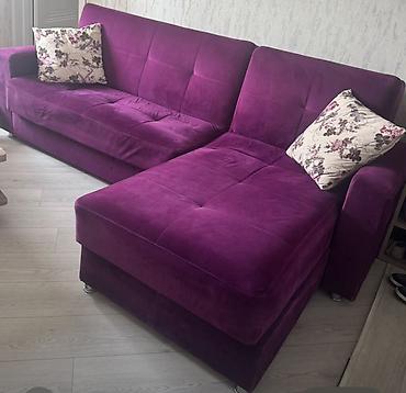 Divanlar: Künc divan, İşlənmiş, Açılan, Bazalı, Vеlur parça, Çatdırılma yoxdur — 1