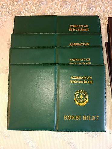 stolustu nabor: Hərbi bilet üçün üzlük. - 9 ədəd - Yaşıl rəngdə, üzərində “Azərbaycan — 2