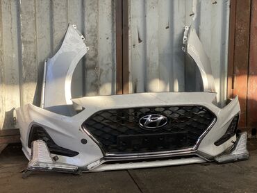 хендай гетз: Передний Бампер Hyundai 2018 г., Б/у, цвет - Белый, Оригинал