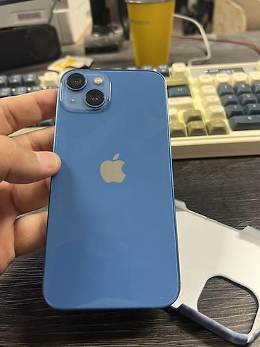 IPhone 13, Б/у, 128 ГБ, Синий, Чехол, 76 %