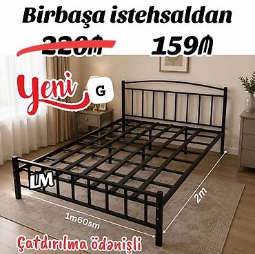 Metal çarpayı karkası - Ölçü: 160 sm x 200 sm (1.60 m x 2 m) -