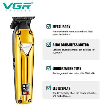 tostur: Professional Trimmer VGR 904 - 1 Sürətli - 10000RPM / 2000MAH - 200 — 7