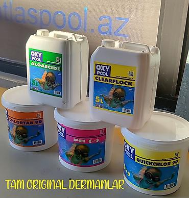 Бытовая химия: OXY POOL hovuz kimyəvi vasitələri dəsti - Algaecide 5L – yosunların — 1