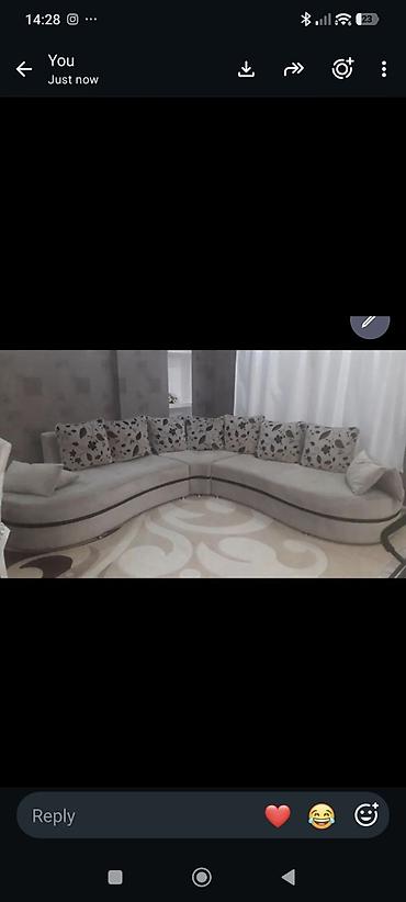 salon mallar: Qonaq otağı üçün L formalı yumru künc divan 300 AZN - Rəng: açıq boz — 1