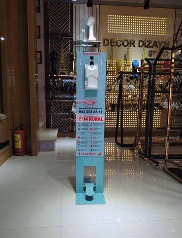 lazer kəsim avadanlığı: Dezinfeksiya stendi, dizinfeksiya aparatı Dezinfeksiya aparatı : əl