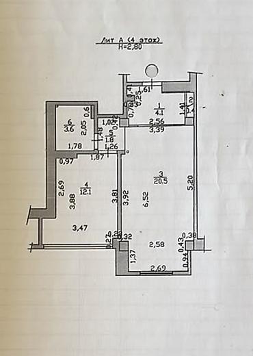 Продажа квартир: 1 комната, 43 м², Асанбай мкр Индивидуалка, 4 этаж, Требуется ремонт — 10