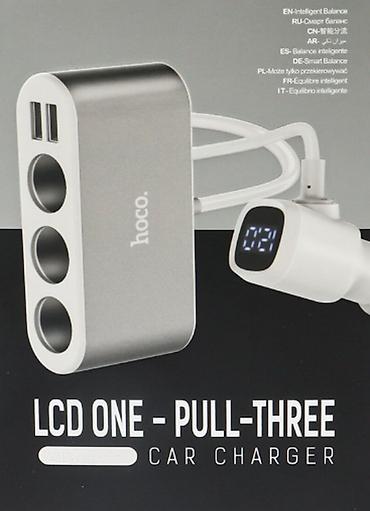 автозарядка: Авто зарядка разветвитель REGRSI С-13 LCD one-pull-three + 2 USB White — 3