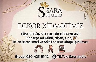 Dekor xidməti və tədbir dizaynı üçün xanım işçi axtarılır. İşin lalafo.az -da Dekor xidməti və tədbir dizaynı üçün xanım işçi axtarılır. İşin
