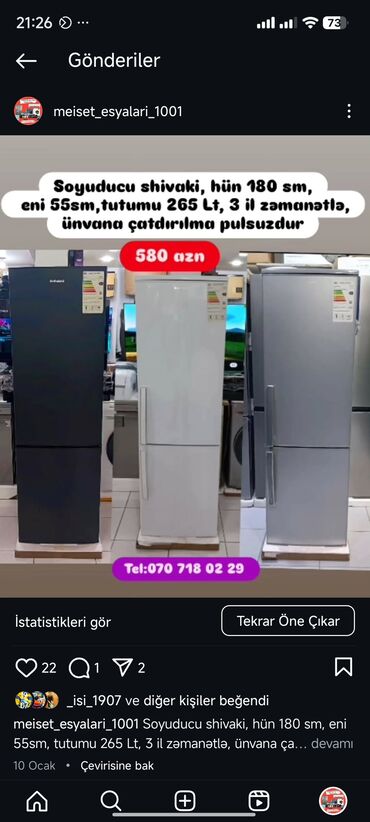 Soyuducular: Yeni Soyuducu Satılır — 12