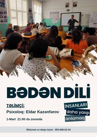 1 hefteye 5 kq ariqlamaq: Bədən dili seminarı İnsanları daha yaxşı anlamaq üçün onları anlaiz