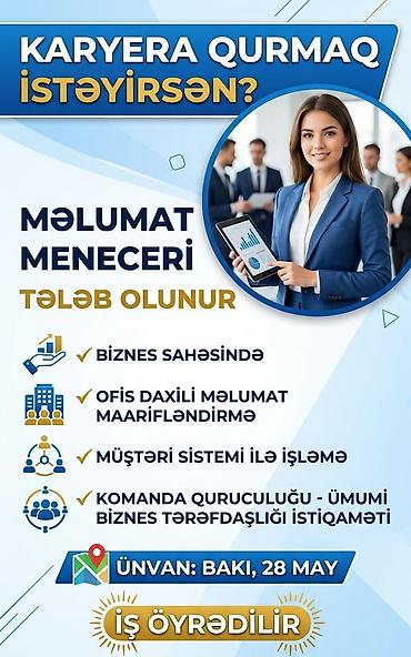 internet iş: Vakansiya: Məlumat meneceri Təsvir: - Biznes sahəsində fəaliyyət — 1