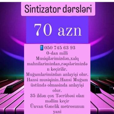 rus dili oyrenmek: Sintezator, piano dərsləri. 0 - dan. Milli musiqimizdən