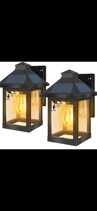 fenjeri za terasu: Solarne zidne lampe sa senzorom pokreta – set od 2 komada - Napajanje — 7