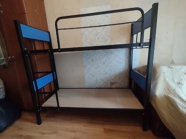 matras demiri: Metall iki mərtəbəli çarpayı - Karkas: möhkəm qara metal konstruksiya — 3
