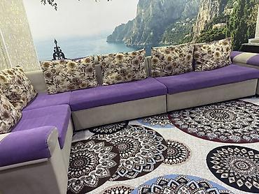 sofa: Длина 4,5 м с углом 2 м. Механизм в рабочем состоянии, подлокотники с — 2