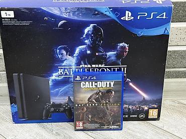 PS4 Slim 1TB (Jet Black) – Star Wars Battlefront II tematik qutulu