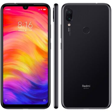 ударопрочный телефон: Xiaomi, Redmi Note 7, Б/у, 64 ГБ, цвет - Черный, 2 SIM