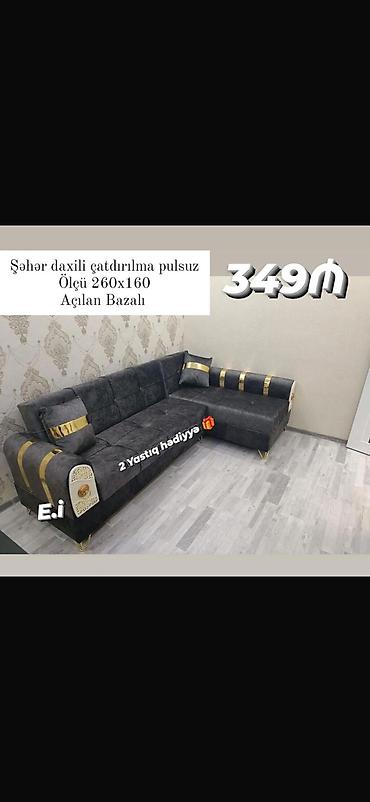 Мебель: Künc divan – açılan bazalı - Ölçü: 260 x 160 sm - Şəhər daxili — 1
