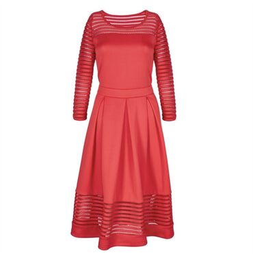красный платье: Повседневное платье, Лето, Средняя модель