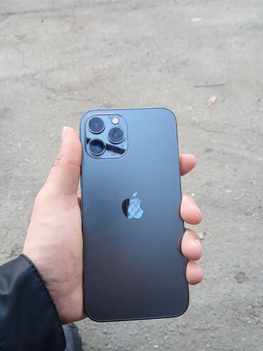 Apple iPhone: IPhone 12 Pro Max, Б/у, 128 ГБ, Black Titanium, Зарядное устройство, Защитное стекло, Чехол