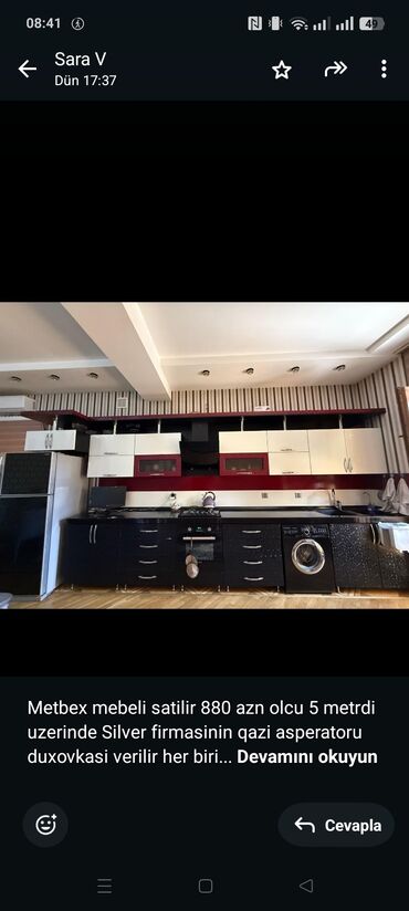 Mətbəx mebeli: Metbex mebeli satilir 880 azn olcu 5 metrdi uzerinde Silver firmasinin