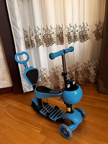 samokat scooter: Uşaq üçün 3 təkərli skuter 1 yaşdan samakat. - Rəng: mavi - Ön — 1
