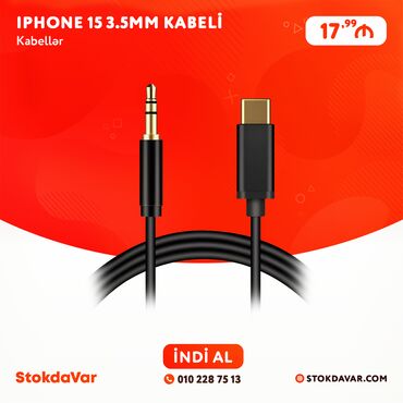 telefon kabelinin qiymeti: Kabel Apple, Type C (USB-C), Yeni