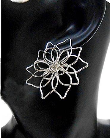 Серьги: Серьги Г гвоздики в форме воздушного цветка из тонкой проволоки — 7