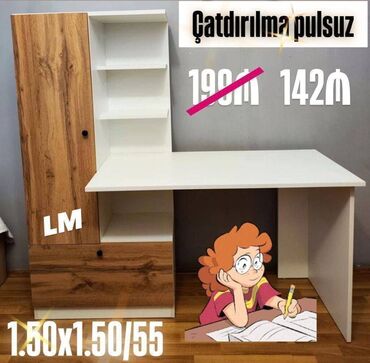 yazı masaları: Yazı masası / iş masası ENDİRİMLƏ Qiymət : 142₼ ➡️ Məhsul yeni və