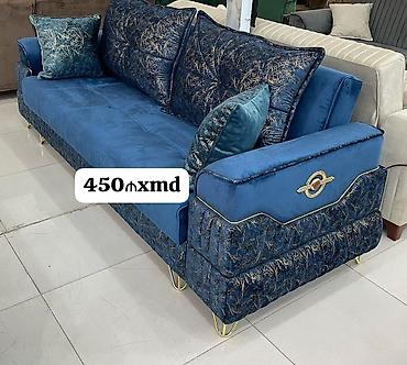 Divanlar: Tek divan – 450 AZN - Müasir dizayn: dərin kapitone tikişlər, qızılı — 17