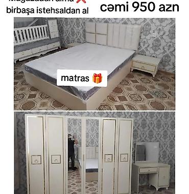 Yataq otağı dəstləri: İkinəfərlik çarpayı, 2 tumba, Azərbaycan, Yeni — 10