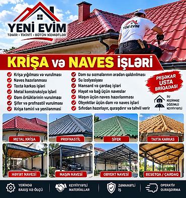 Dam işləri: Yeni Evim – Krişa və Naves xidmətləri Təmir • Tikinti • Bütün — 4