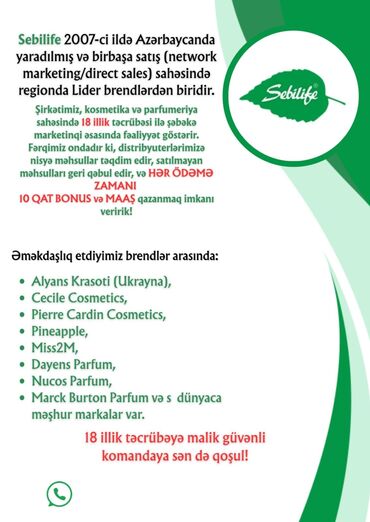 Медицина, фармацевтика: Sebilife şirkəti 2007-ci ildə Azərbaycanda yaradılmış, şəbəkə