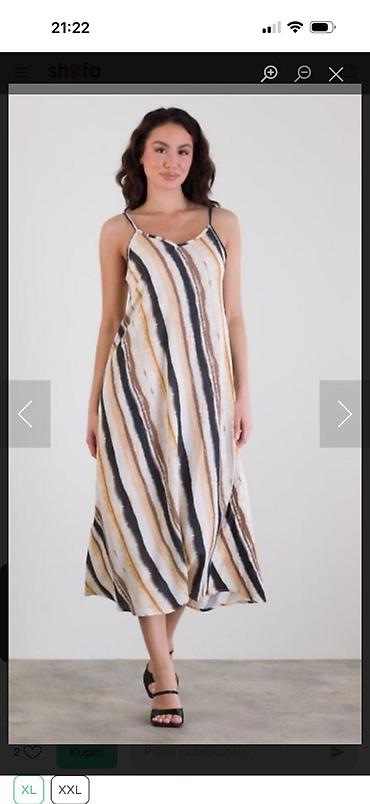 boho tunike: Letnja haljina od viskoze (85%) i lana (15%), veličine 42 — 1