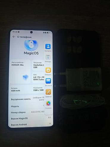 honor 500: Honor X8a, Б/у, 128 ГБ, цвет - Черный, 2 SIM — 2