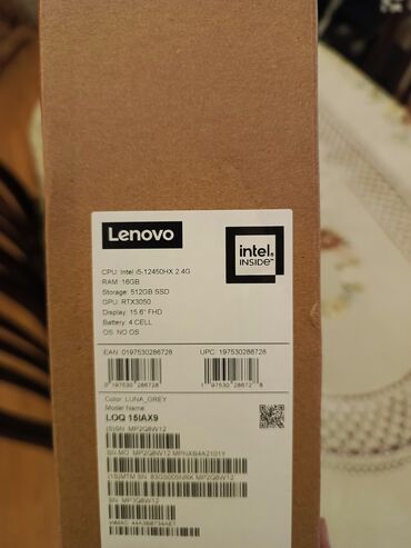 Lenovo: Yeni Lenovo LOQ, 15.6 ", Intel Core i5, 512 GB, Ünvandan götürmə, Pulsuz çatdırılma