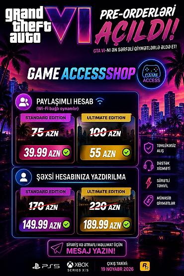 xbox hesabı: 🔥 GTA VI PRE-ORDERLƏRİ AÇILDI! 🔥 🎮 GameAccessShop təqdim edir! — 1