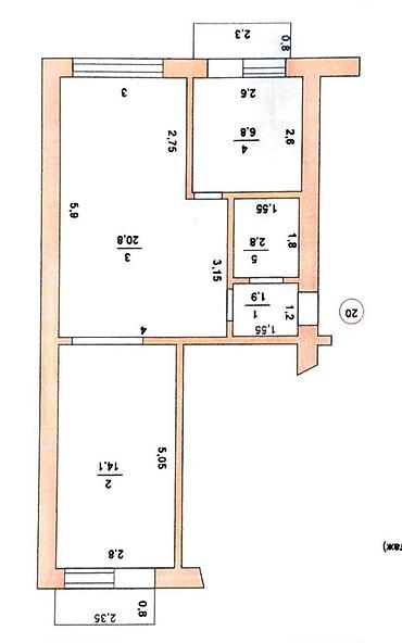 Продажа квартир: 2 комнаты, 50 м², Индивидуалка, 3 этаж, Косметический ремонт — 14